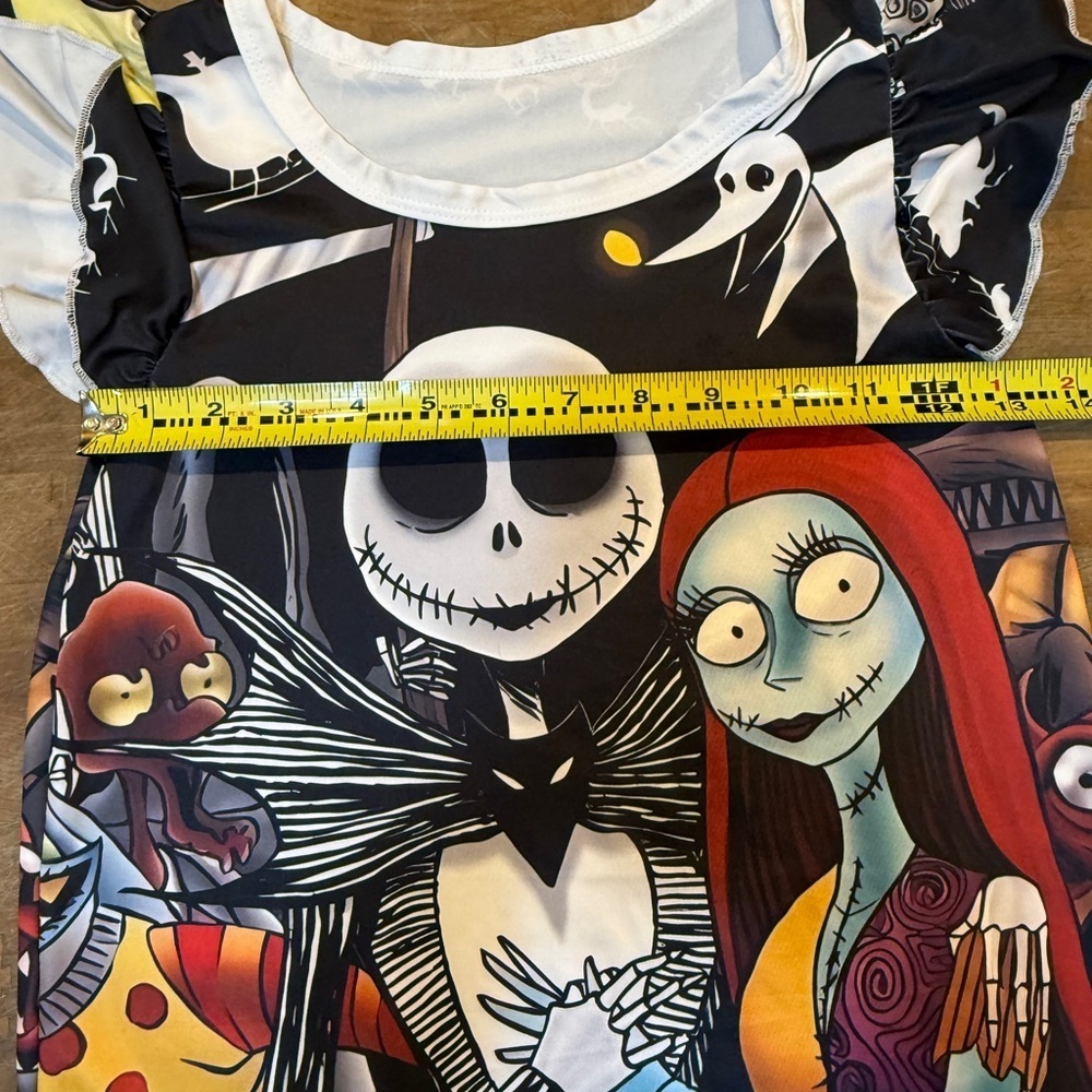 Nightmare Before Christmas Jack & Sally Graphic Night Dress Kids M Pajamas - Picture 8 of 10